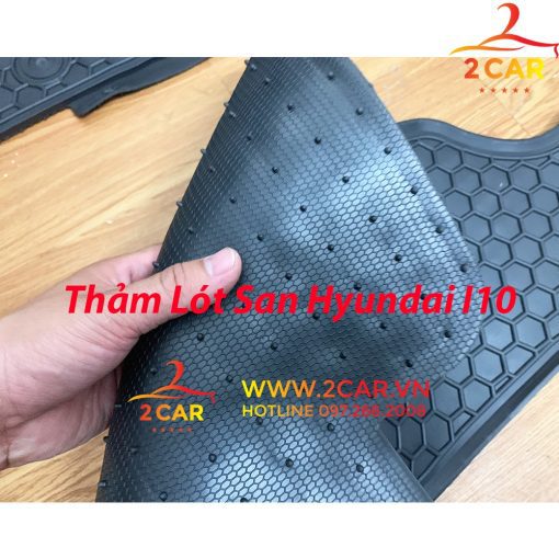 Thảm sàn, lót sàn xe Hyundai I10 2014 - 2020 chất liệu cao su đúc, không mùi, không thấm nước – Mẫu Nissin chữ trắng - Hình ảnh 3