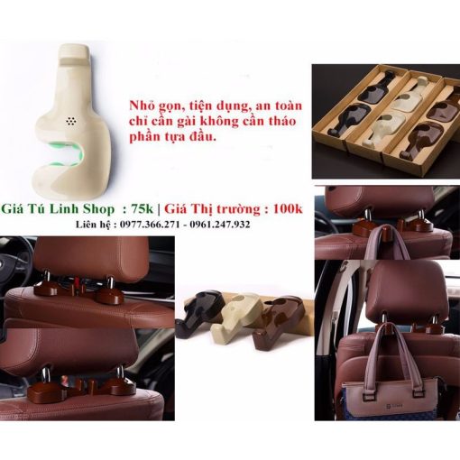 MÓC TREO ĐỒ TRÊN Ô TÔ, XE HƠI, GẮN SAU TỰA ĐẦU GHẾ ( Giá 1 cặp ) - Hình ảnh 4