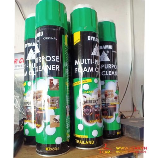 Chai xịt Foam Cleaner Dyramid, vệ sinh nội thất trong xe ô tô và gia đình - Hình ảnh 4
