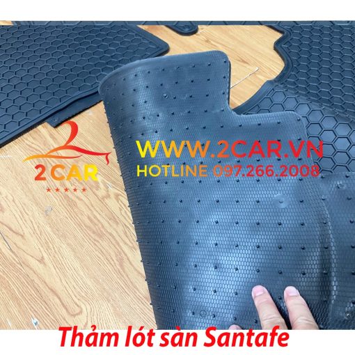 Thảm sàn, Lót Sàn Cao Su Xe Hyundai SANTAFE 2015-2023, Sàn 2 hàng ghế cao Su Đúc tổ ong Nissin - Hình ảnh 4
