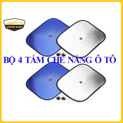 Tấm chắn nắng cánh cửa kính sườn Ô Tô, Tấm che nắng oto xốp Vuông 2 màu xanh- bạc dày dặn -Giá 1bộ - Hình ảnh 5