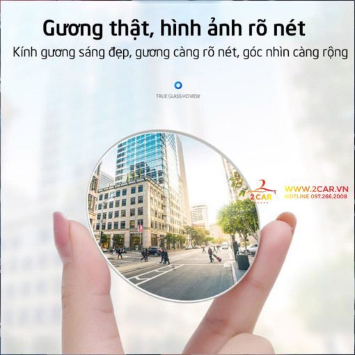 Gương cầu lồi xoay 360 độ, gắn gương chiếu hậu XOÁ ĐIỂM MÙ cho xe ô tô- 1 bộ 2 chiếc - Hình ảnh 5