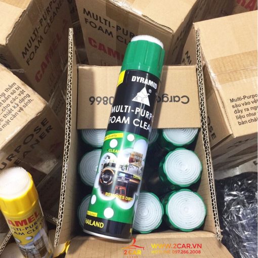 Chai xịt Foam Cleaner Dyramid, vệ sinh nội thất trong xe ô tô và gia đình - Hình ảnh 5