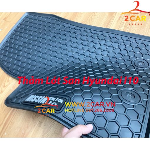 Thảm sàn, lót sàn xe Hyundai I10 2014 - 2020 chất liệu cao su đúc, không mùi, không thấm nước – Mẫu Nissin chữ trắng - Hình ảnh 5