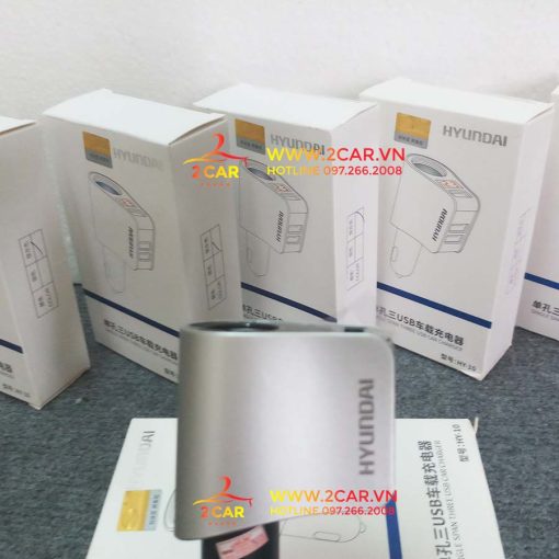 Tẩu Sạc Ô tô, Xe Hơi Hyundai 1 Tẩu Tròn (3 cổng USB) - Có Đèn Led Báo Điện Áp - Huyndai Chính Hãng - Hình ảnh 6