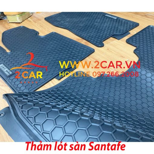 Thảm sàn, Lót Sàn Cao Su Xe Hyundai SANTAFE 2015-2023, Sàn 2 hàng ghế cao Su Đúc tổ ong Nissin - Hình ảnh 7