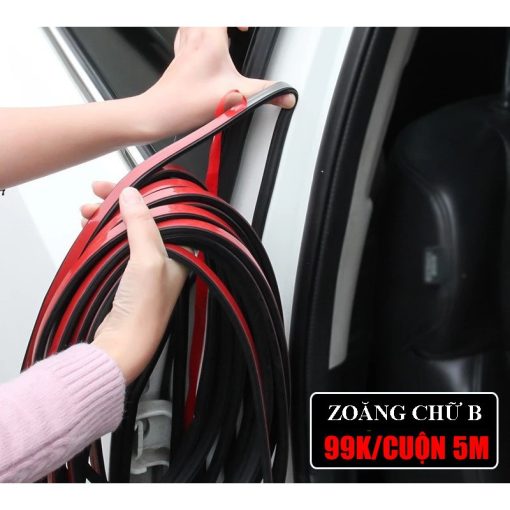 Zoăng cao su dán viền cửa chữ B chống ồn, chống bụi cao cấp cho ô tô, Giá 1 Mét