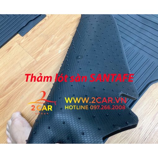 Thảm sàn, Lót Sàn Cao Su Xe Hyundai SANTAFE 2015-2023, Sàn 2 hàng ghế cao Su Đúc tổ ong Nissin - Hình ảnh 6