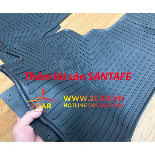 Thảm sàn, Lót Sàn Cao Su Xe Hyundai SANTAFE 2015-2023, Sàn 2 hàng ghế cao Su Đúc tổ ong Nissin - Hình ảnh 8