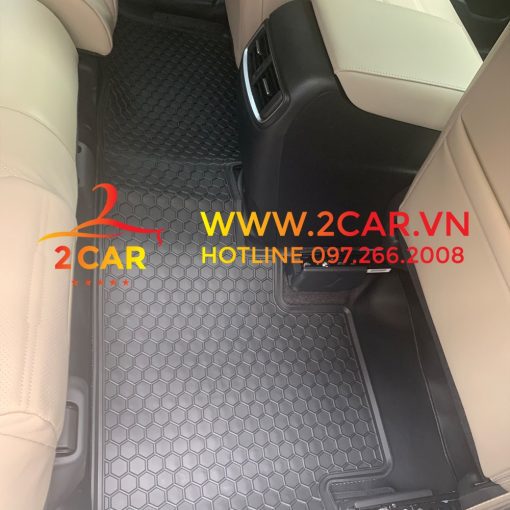Thảm lót sàn xe Honda CRV 2018 - 2022, 2023 sàn cao su đúc không mùi mẫu kẻ sọc 2 hàng ghế - Hình ảnh 8