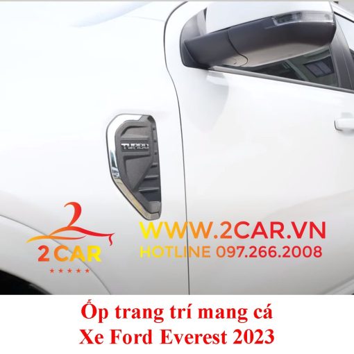 Ốp trang trí mang cá, tai xe Ford Everest 2022 2023 mạ crom cao cấp- giá 1 đôi - Hình ảnh 5