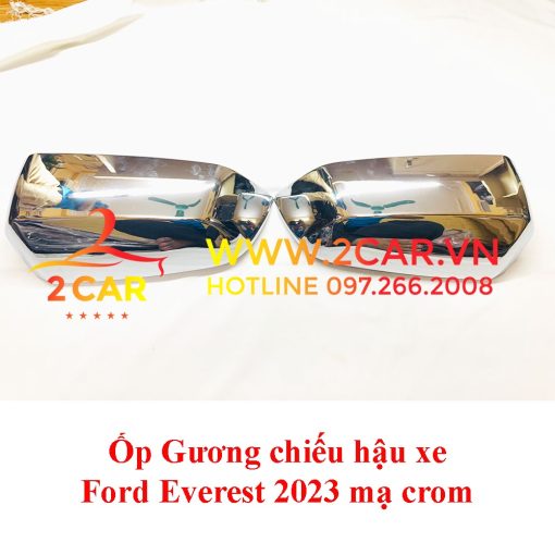 Ốp trang trí bảo vệ gương chiếu hậu xe Ford Everest 2023 mạ Crom cao cấp