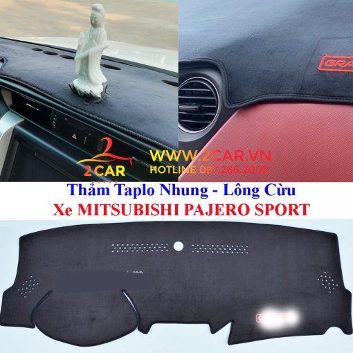 Thảm Taplo Nhung xe Mitsubishi Pajero Sport 2016-2023
