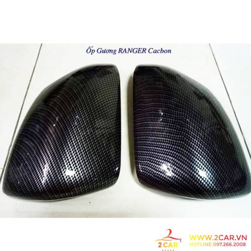 Ốp gương chiếu hậu CARBON xe Ford Ranger, Everest 2014 - 2021 vân Cacbon cao cấp