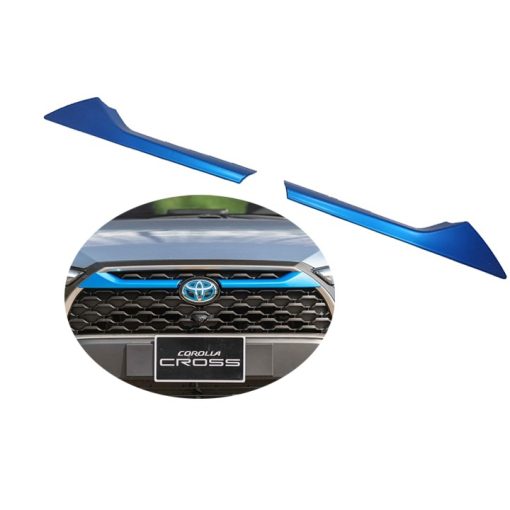 Ốp viền Ca lăng, calang nắp capo bên trên xe Toyota Corolla Cross 2020 - 2022 - màu xanh