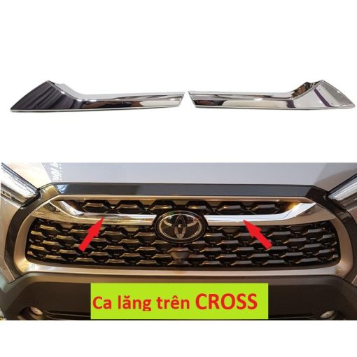 Thanh ốp mặt ca lăng, calang xe Toyota Corolla Cross 2020 2021 2022 ( 2 thanh bên trên )