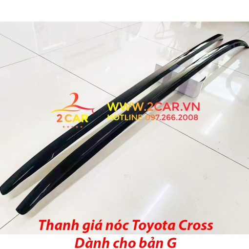 Thanh giá nóc dán xe Toyota Cross 2020 2021 2022- Giá nóc dọc xe Cross bản G thể thao, cá tính, có 2 màu đen bóng và bạc