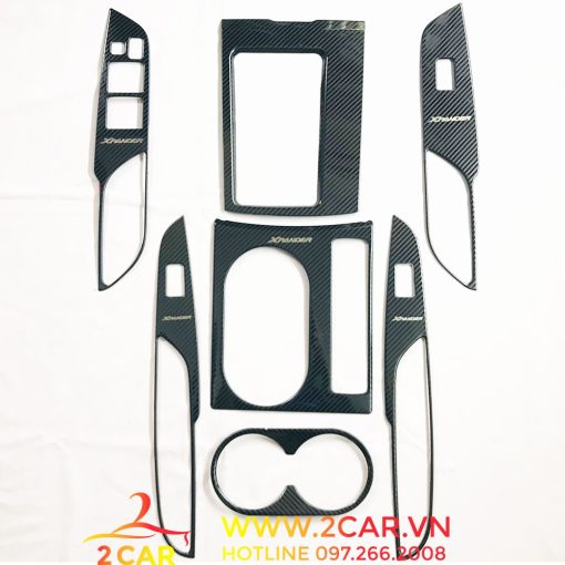 Ốp nội thất xe Mitsubishi Xpander, Xpander Cross 2018 - 2021, 2022, 2023 vân carbon kim loại cao cấp