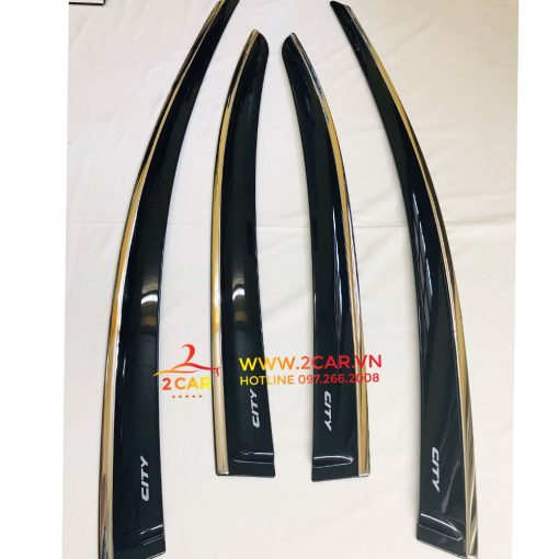 Vè che mưa xe Honda City đời 2021-2022 chỉ inox cao cấp nhất thị trường - Giá 1 bộ