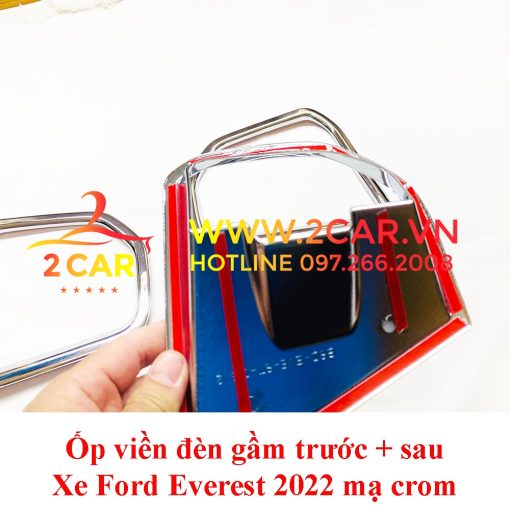 Ốp Viền Đèn Gầm trước Sau xe Ford Everest 2023 mạ Crom cao cấp - Hình ảnh 2