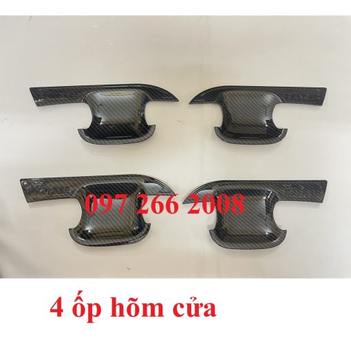 Ốp tay nắm, hõm cửa CARBON xe Ford Ranger 2022- 2023 vân cacbon cao cấp - Hình ảnh 2