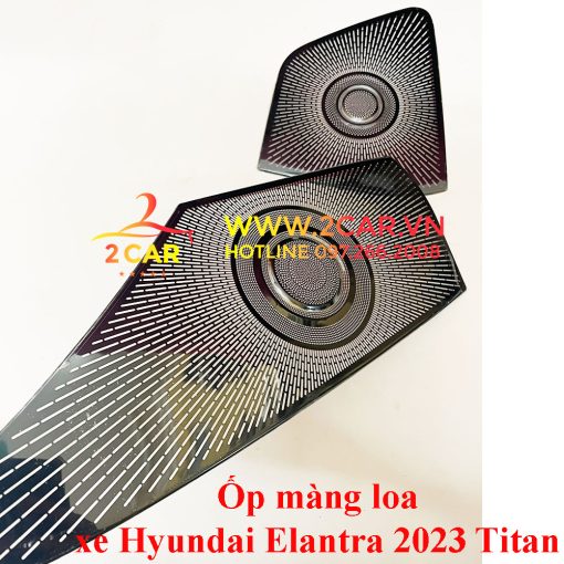 Ốp trang trí màng loa xe Hyundai Elantra 2023 chất liệu Titan cao cấp - Ảnh 2