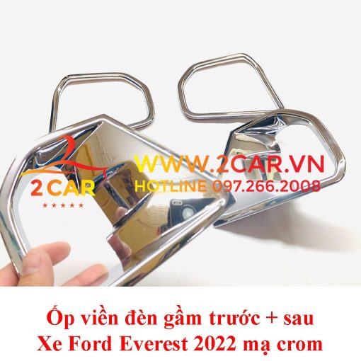 Ốp Viền Đèn Gầm trước Sau xe Ford Everest 2023 mạ Crom cao cấp - Hình ảnh 3
