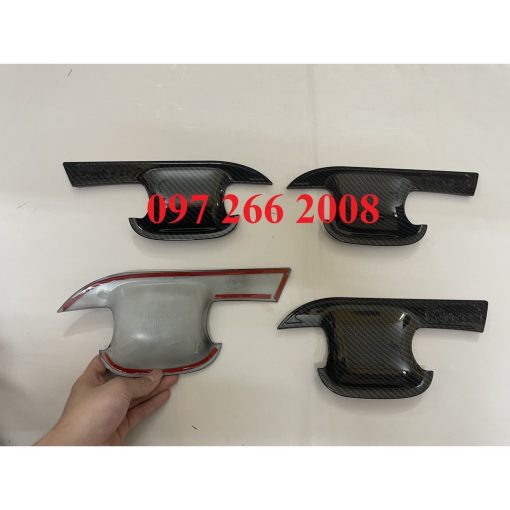 Ốp tay nắm, hõm cửa CARBON xe Ford Ranger 2022- 2023 vân cacbon cao cấp - Hình ảnh 3