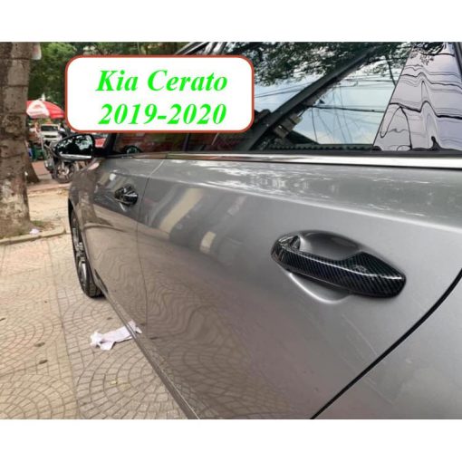 Ốp tay nắm, hõm cửa Kia Cerato 2019 - 2020 - Vân carbon, dành cho bản LUXURU+PREMIUM