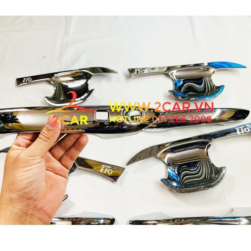 Ốp tay nắm, hõm cửa xe Huyndai I10 2021-2022-2023 from mới, mạ crom cao cấp - Hình ảnh 3