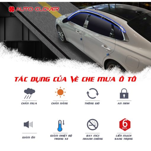 Vè che mưa xe Elantra 2016 - 2021, 2022, 2023 Mạ crom - Mẫu 6 chi tiết Hàng Korea - Giá 1 bộ - Hình ảnh 3