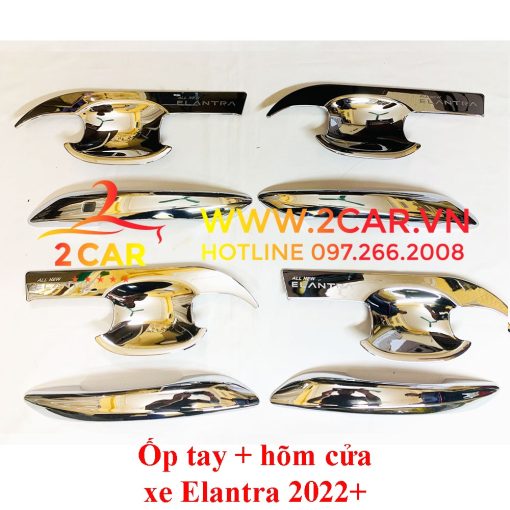 Ốp tay nắm, hõm cửa, ốp nắp xăng, ốp gương xe Elantra 2022, 2023+ form mới nhất - Hình ảnh 3