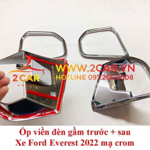 Ốp Viền Đèn Gầm trước Sau xe Ford Everest 2023 mạ Crom cao cấp - Hình ảnh 4