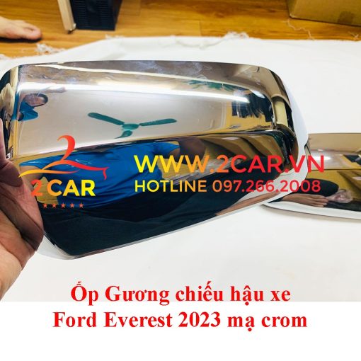 Ốp trang trí bảo vệ gương chiếu hậu xe Ford Everest 2023 mạ Crom cao cấp - Hình ảnh 5