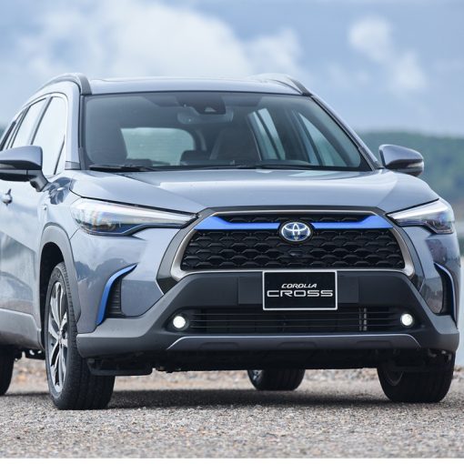 Ốp viền Ca lăng, calang nắp capo bên trên xe Toyota Corolla Cross 2020 - 2022 - màu xanh - Hình ảnh 5
