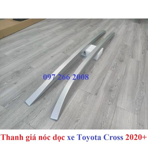 Thanh giá nóc dán xe Toyota Cross 2020 2021 2022- Giá nóc dọc xe Cross bản G thể thao, cá tính, có 2 màu đen bóng và bạc - Hình ảnh 5