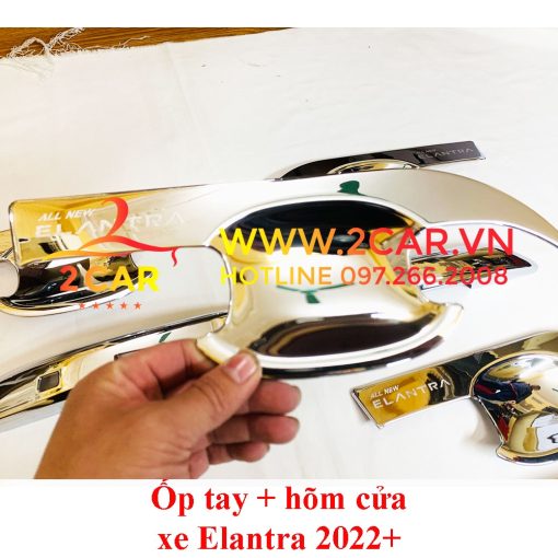 Ốp tay nắm, hõm cửa, ốp nắp xăng, ốp gương xe Elantra 2022, 2023+ form mới nhất - Hình ảnh 4