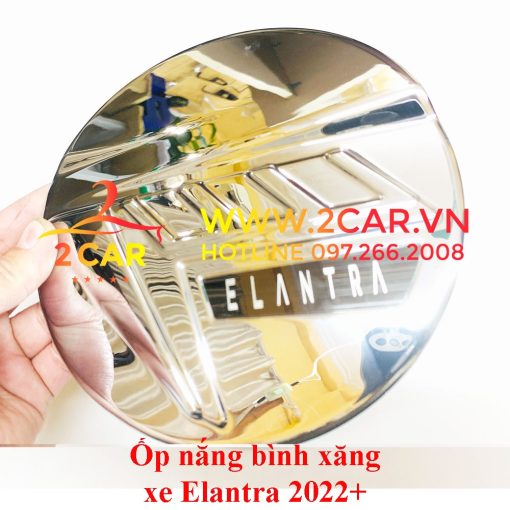 Ốp Nắp Bình Xăng Xe Hyundai Elantra 2016 2017 2018 2019 2020 2021 2022 2023 mạ crom sáng bóng - Hình ảnh 3