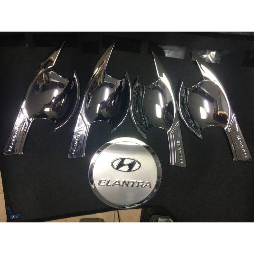 Ốp tay nắm, hõm cánh cửa xe Elantra 2016 2017 2018 2019 2020 2021 mạ crom sáng bóng - Giá 1 bộ - Hình ảnh 4
