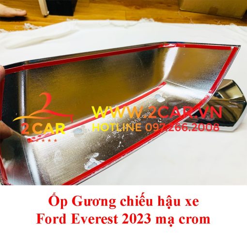 Ốp trang trí bảo vệ gương chiếu hậu xe Ford Everest 2023 mạ Crom cao cấp - Hình ảnh 4