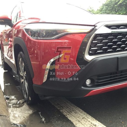 Ốp viền đèn gầm trước, sau xe Toyota Corolla Cross 2020 - 2021 - 2022 - 2 màu xanh - trắng - Hình ảnh 6