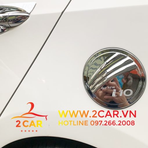 Ốp Nắp Bình Xăng Xe Hyundai i10 Sedan 2014 - 2020 mạ crom cao cấp - Hình ảnh 5