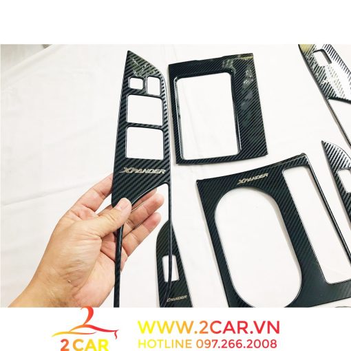 Ốp nội thất xe Mitsubishi Xpander, Xpander Cross 2018 - 2021, 2022, 2023 vân carbon kim loại cao cấp - Hình ảnh 6