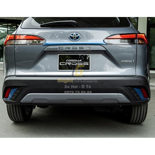 Ốp viền đèn gầm trước, sau xe Toyota Corolla Cross 2020 - 2021 - 2022 - 2 màu xanh - trắng - Hình ảnh 7