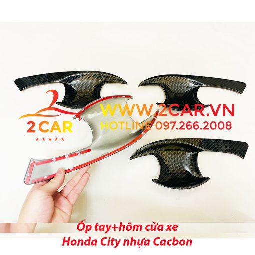 Ốp Tay Hõm Cửa Honda City 2014-2023 nhựa vân Carbon Cao Cấp - Hình ảnh 7