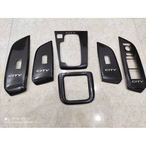 Ốp nội thất cacbon xe Honda City 2021 2022 vân Cacbon Cao cấp - Hình ảnh 7