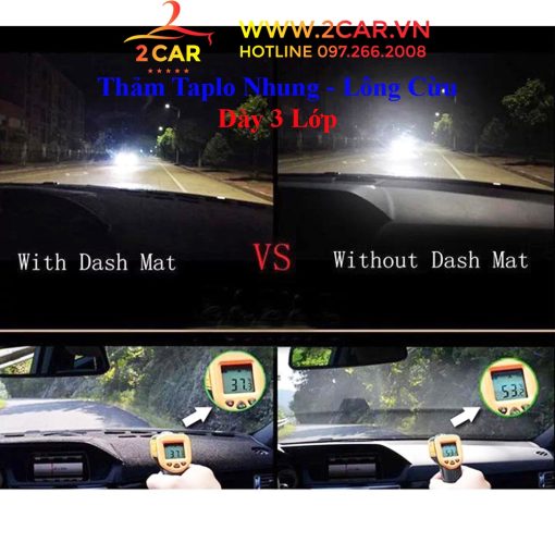 Thảm taplo nhung xe ELANTRA 2022- 2023 hàng lông cừu 3 lớp, có đế chống trượt, chống nắng nóng hiệu quả - Hình ảnh 6