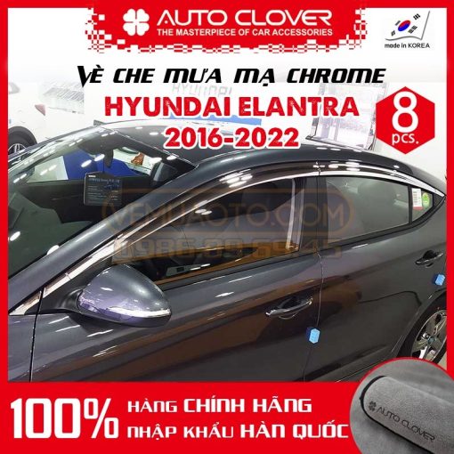 Vè che mưa xe Elantra 2016 - 2021, 2022, 2023 Mạ crom - Mẫu 6 chi tiết Hàng Korea - Giá 1 bộ - Hình ảnh 6
