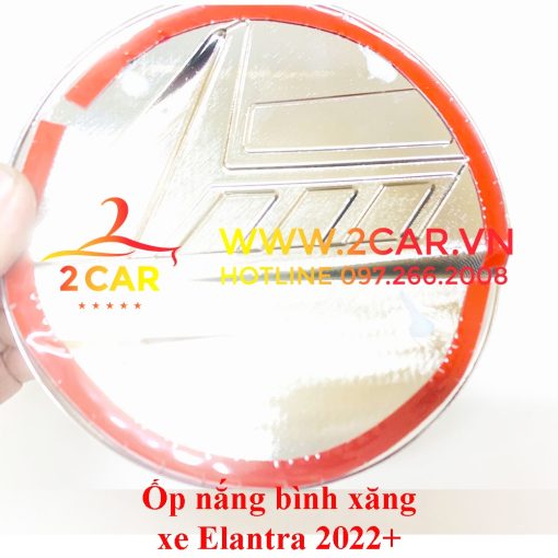 Ốp Nắp Bình Xăng Xe Hyundai Elantra 2016 2017 2018 2019 2020 2021 2022 2023 mạ crom sáng bóng - Hình ảnh 7