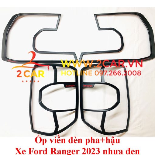 Ốp viền đèn pha, hậu xe Ford Ranger đời 2022 2023 chất liệu nhựa đen cao cấp ( có đủ bản Wiltrack, xlt, xls) - Hình ảnh 9